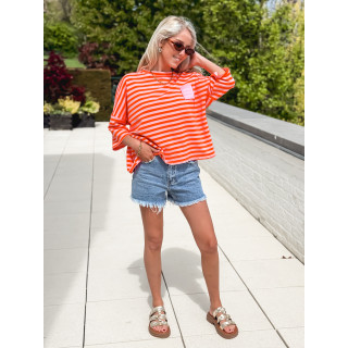 Blouse lignée Zéphira - Orange