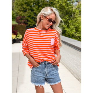 Blouse lignée Zéphira - Orange