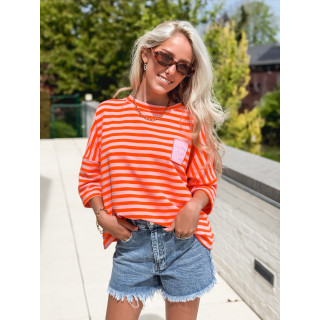 Blouse lignée Zéphira - Orange