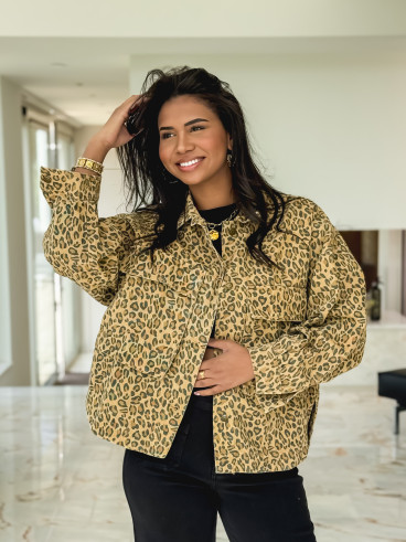 Chemise léopard Elowen - Beige foncé