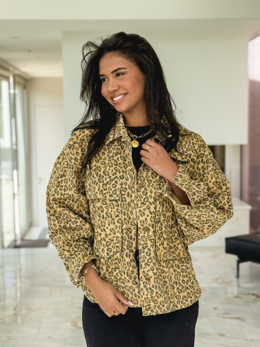 Chemise léopard Elowen - Beige foncé