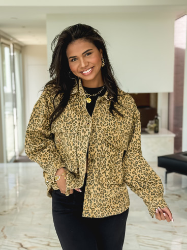 Chemise léopard Elowen - Beige foncé