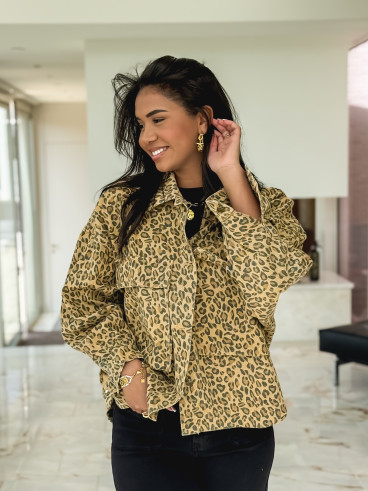 Chemise léopard Elowen - Beige foncé