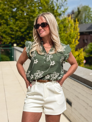 Blouse à motifs Emeline - Kaki