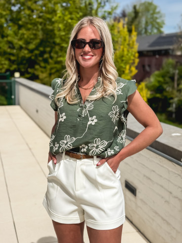 Blouse à motifs Emeline - Kaki