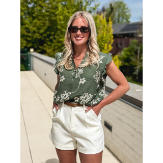 Blouse à motifs Emeline - Kaki