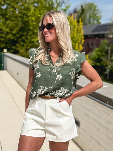 Blouse à motifs Emeline - Kaki