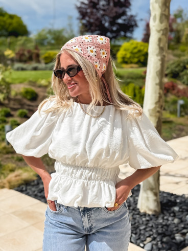 Bandana en crochet Anabella - Rose