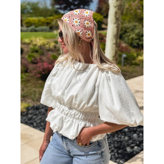 Bandana en crochet Anabella - Rose