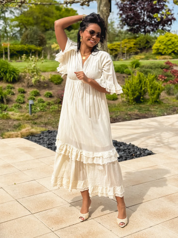 Robe longue Suzanne - Ecru