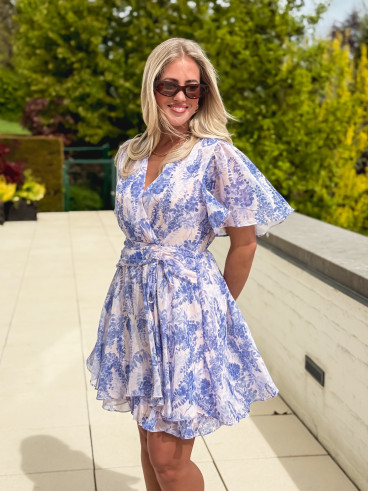 Robe courte Zayra - Bleu