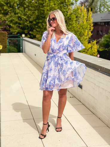 Robe courte Zayra - Bleu