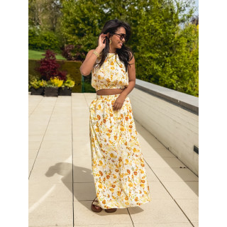 Ensemble à motifs Elzoria - Jaune