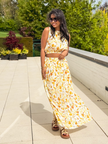 Ensemble à motifs Elzoria - Jaune