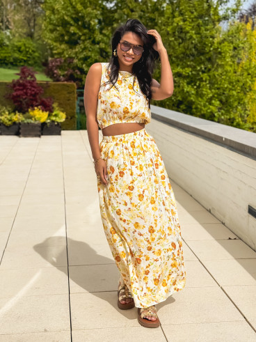 Ensemble à motifs Elzoria - Jaune