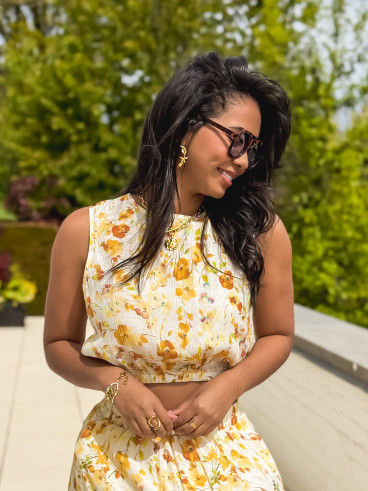 Ensemble à motifs Elzoria - Jaune