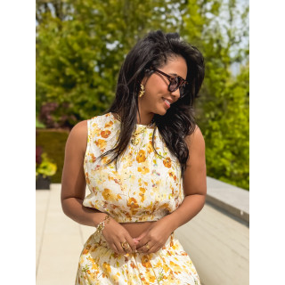 Ensemble à motifs Elzoria - Jaune