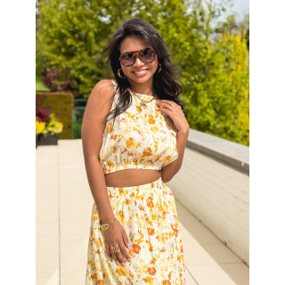 Ensemble à motifs Elzoria - Jaune