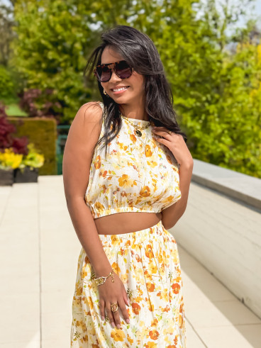 Ensemble à motifs Elzoria - Jaune