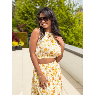 Ensemble à motifs Elzoria - Jaune