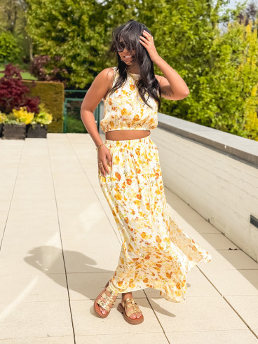 Ensemble à motifs Elzoria - Jaune