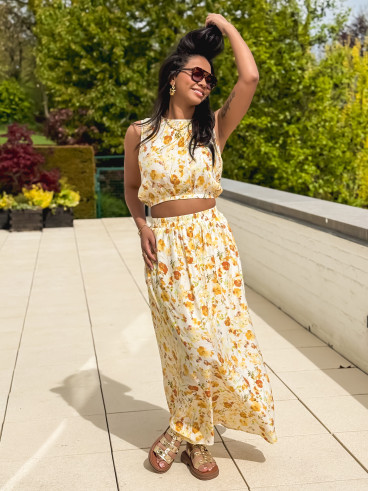 Ensemble à motifs Elzoria - Jaune