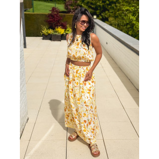 Ensemble à motifs Elzoria - Jaune