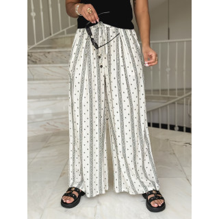 Pantalon à motifs Elysea - Ecru