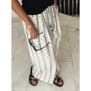 Pantalon à motifs Elysea - Ecru