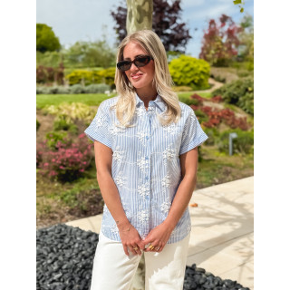 Chemise lignée Madina - Bleu