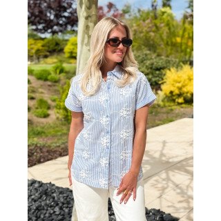 Chemise lignée Madina - Bleu