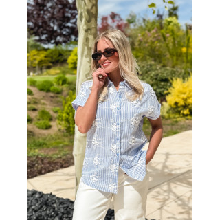 Chemise lignée Madina - Bleu