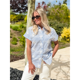 Chemise lignée Madina - Bleu