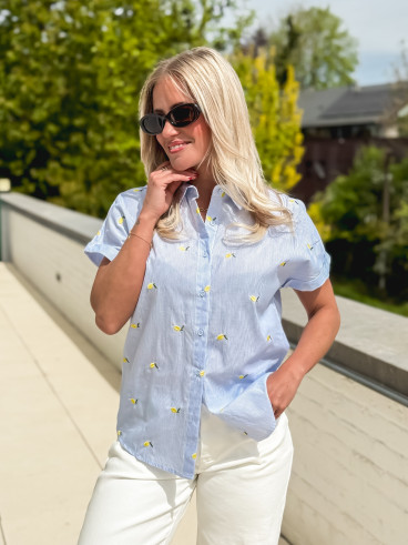 Chemise lignée Zoréa - Bleu