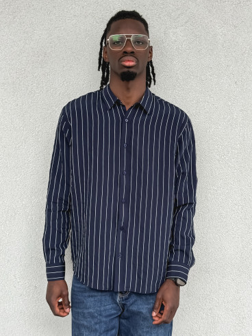Chemise lignée Eden - Bleu marine