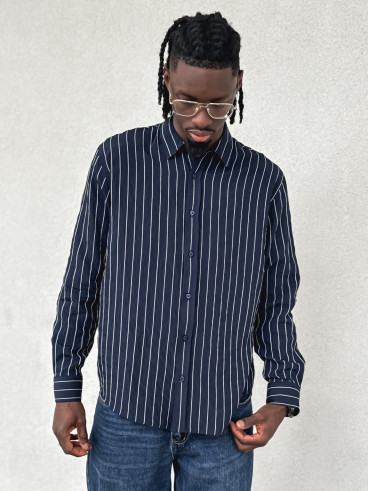 Chemise lignée Eden - Bleu marine