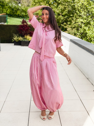Chemise lignée Auralys - Rouge