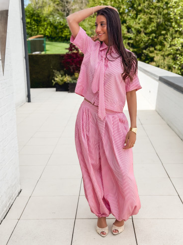 Chemise lignée Auralys - Rouge