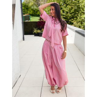 Chemise lignée Auralys - Rouge