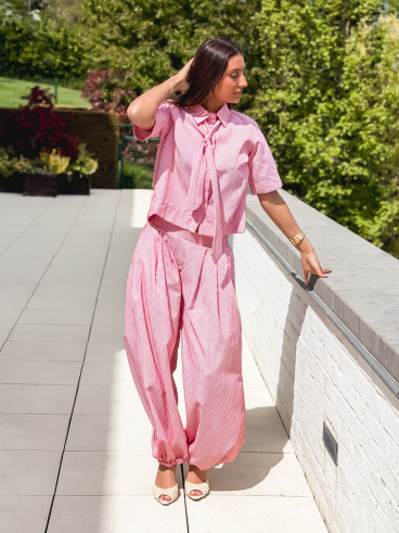 Chemise lignée Auralys - Rouge