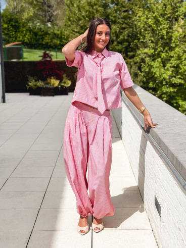 Chemise lignée Auralys - Rouge