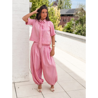 Chemise lignée Auralys - Rouge
