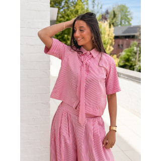 Chemise lignée Auralys - Rouge