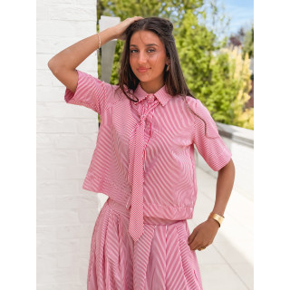 Chemise lignée Auralys - Rouge