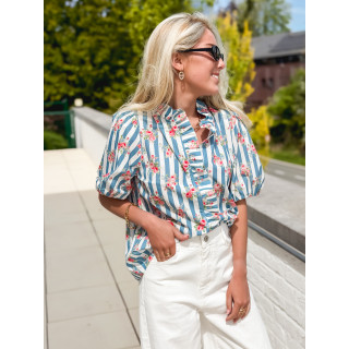 Chemisier ligné Kyla - Bleu