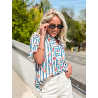 Chemisier ligné Kyla - Bleu