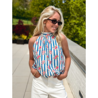 Blouse lignée Enelia - Bleu