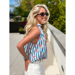 Blouse lignée Enelia - Bleu