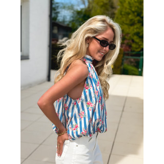 Blouse lignée Enelia - Bleu