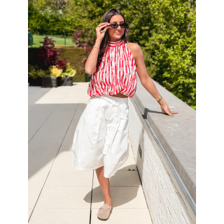 Blouse lignée Enelia - Rouge